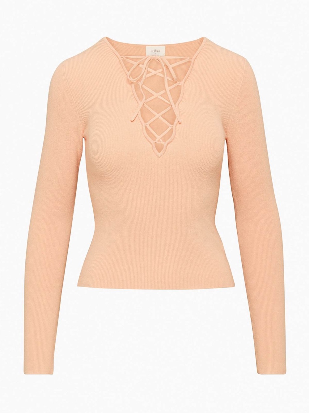 Aritzia Wilfred Tether Sweater Coral Blush